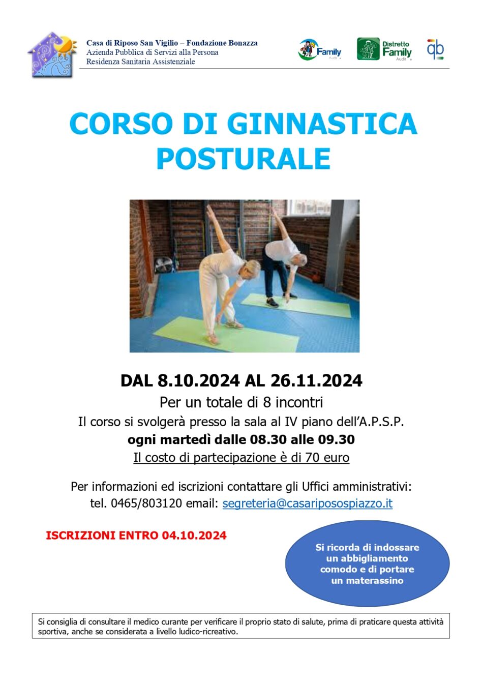 Spiazzo – Corso di Ginnastica posturale