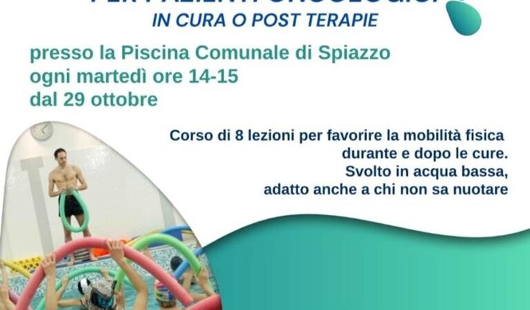 Piscina di Spiazzo “Ginnastica riabilitativa in acqua per pazienti oncologici in cura o post terapie”