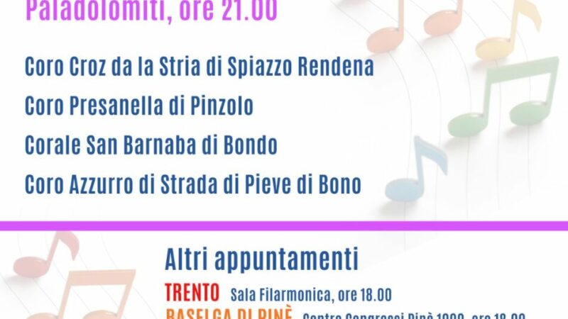 Pinzolo Paladolomiti ore 21 Domenica 1.12.2024 “1000 voci per i volontari”