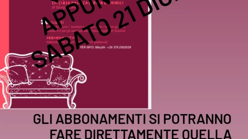 Giustino – Slittamento Debutto Filodrammatica