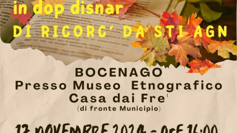 Bocenago 17 novembre ore 16 “In dop disnar”