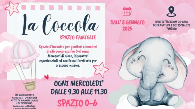 Ritorna a Pinzolo “La Coccola ” – SPAZIO FAMIGLIE presso la Casa della Cultura e del Sociale