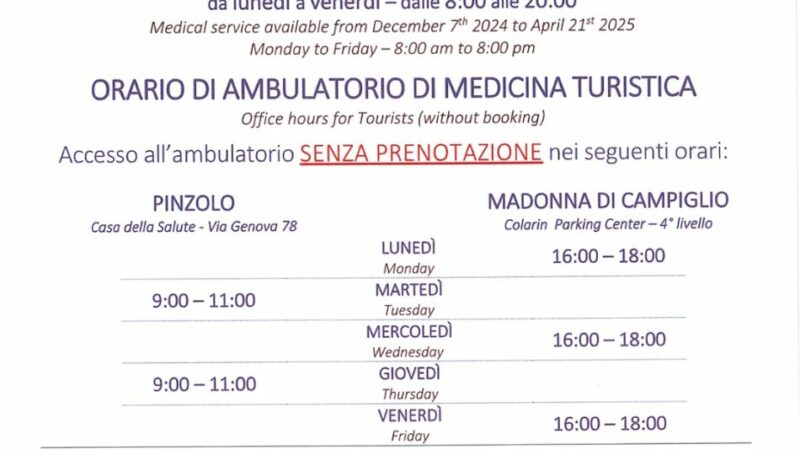 Medico turistico stagione invernale 2024/25