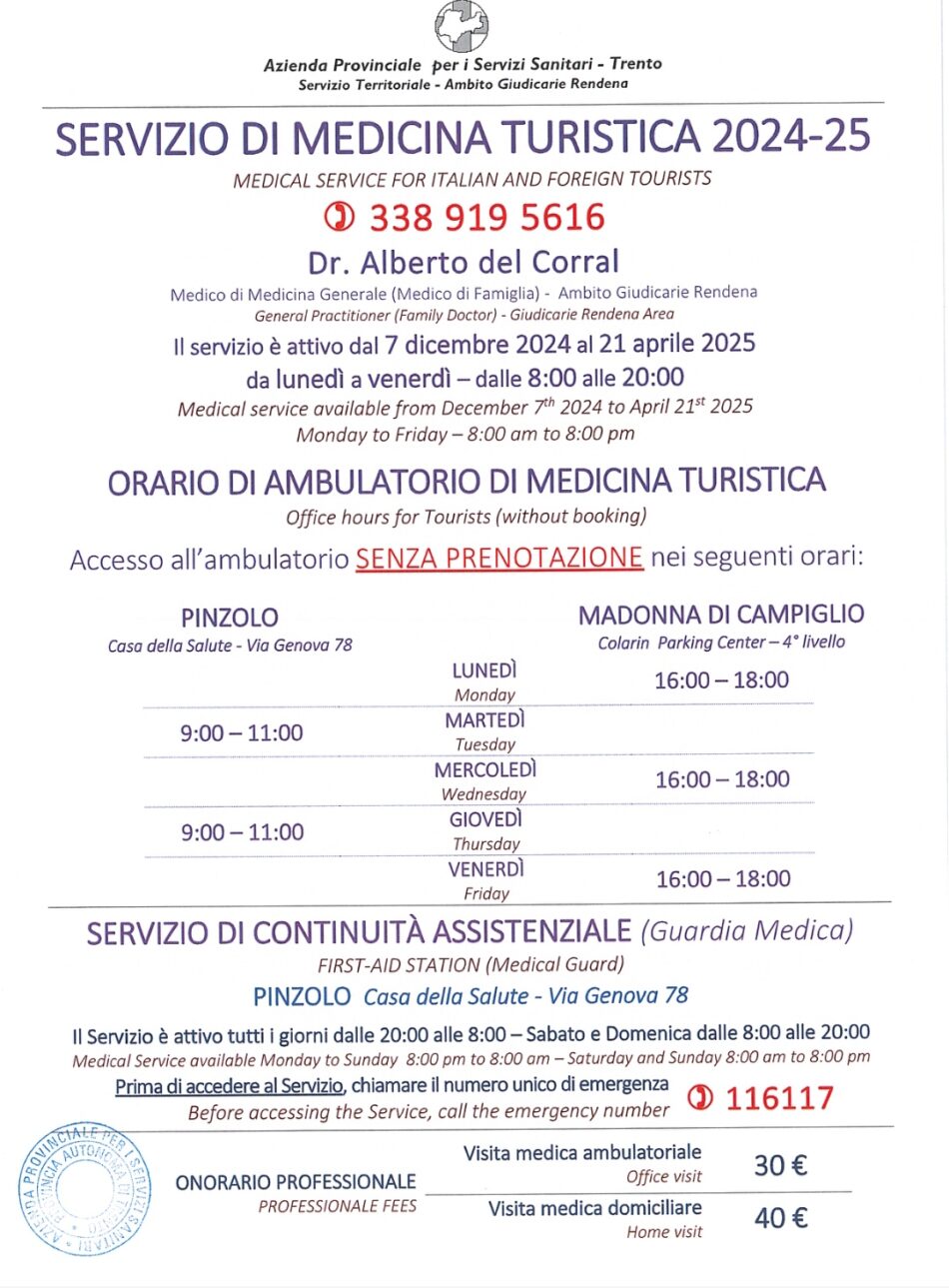 Medico turistico stagione invernale 2024/25