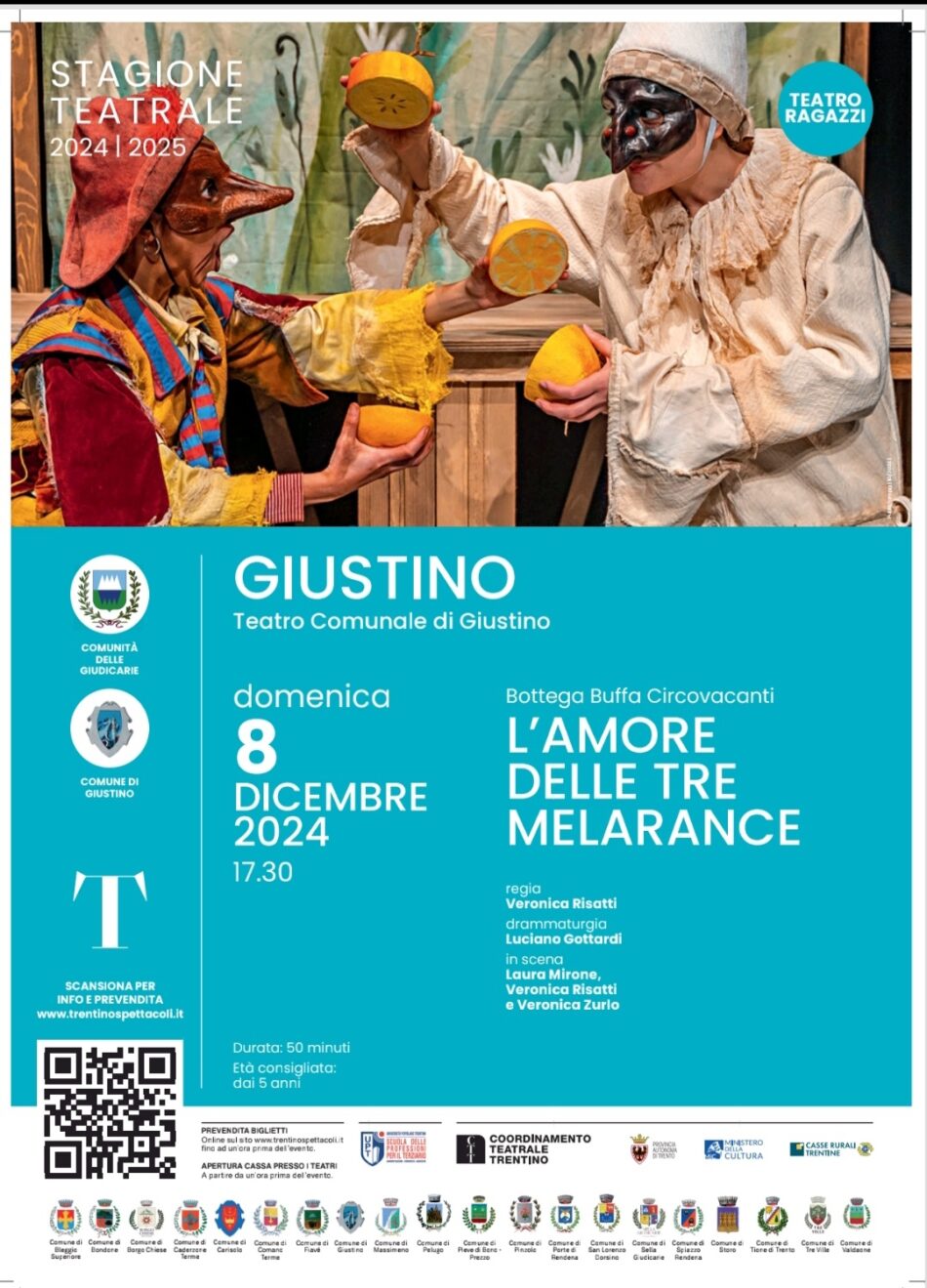 Giustino Teatro Comunale Domenica 8 dicembre ire 17.30 “L’amore delle tre melarance”