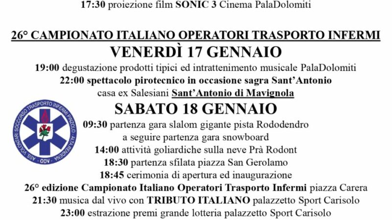 L’Inverno è Pinzolo: Manifestazioni dal 6 al 19 gennaio 2025