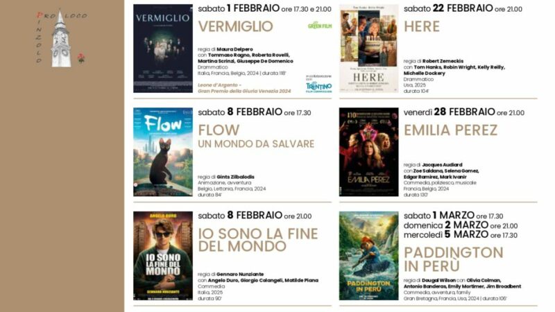 Cinema a Pinzolo: Programmazione film febbraio 2025