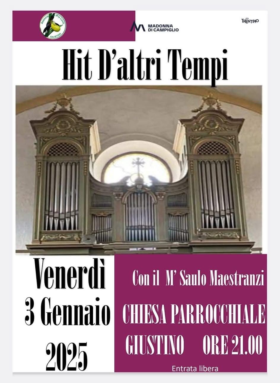 Giustino Venerdì 3 gennaio ore 21 “Concerto d’organo”