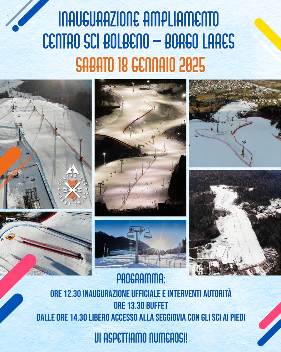 Borgo Lares – Sabato 18 gennaio: Inaugurazione Ampliamento Centro Sci Bolbeno
