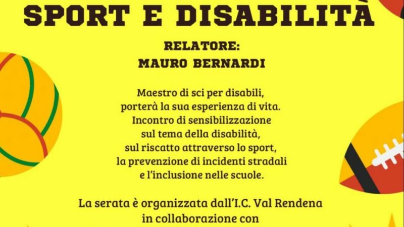 Pinzolo Paladolomiti Mercoledì 19 febbraio ore 20.30 “Sport e disabilità”