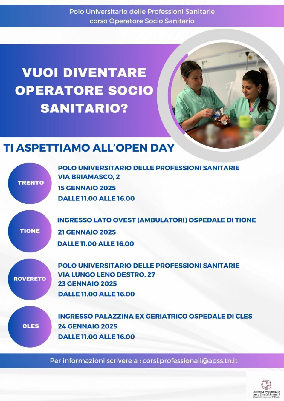 Vuoi diventare operatore socio sanitario?