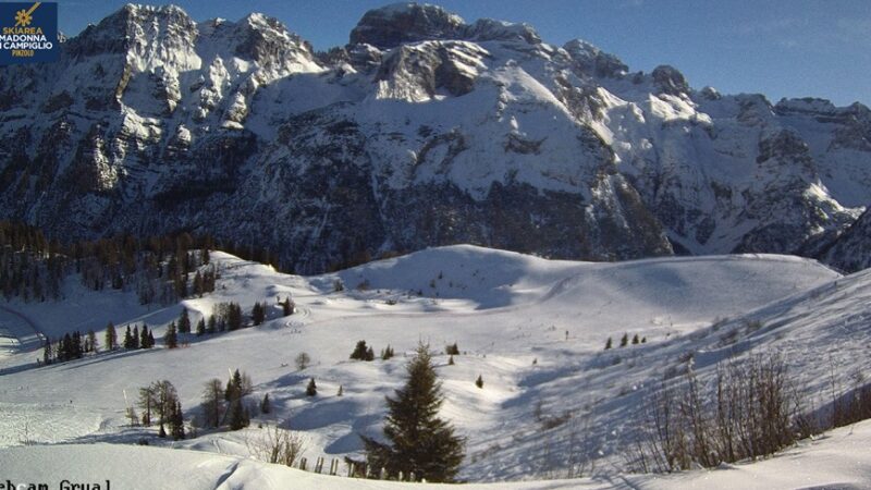 Splendida giornata di sole sulla Skiarea Madonna di Campiglio