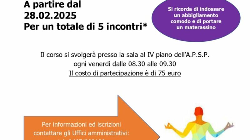 Corsi organizzati da A.P.S.P. Casa di Riposo S. Vigilio