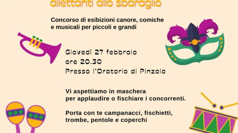 Pinzolo Giovedì 27 febbraio ore 20.30 “La Corrida Dilettanti allo sbaraglio” Iscriviti presso la Biblioteca di Pinzolo
