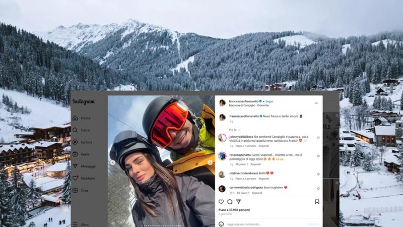 Valentino Rossi e Francesca Sofia Novello a Madonna di Campiglio con le piccole Gabriella e Giulietta