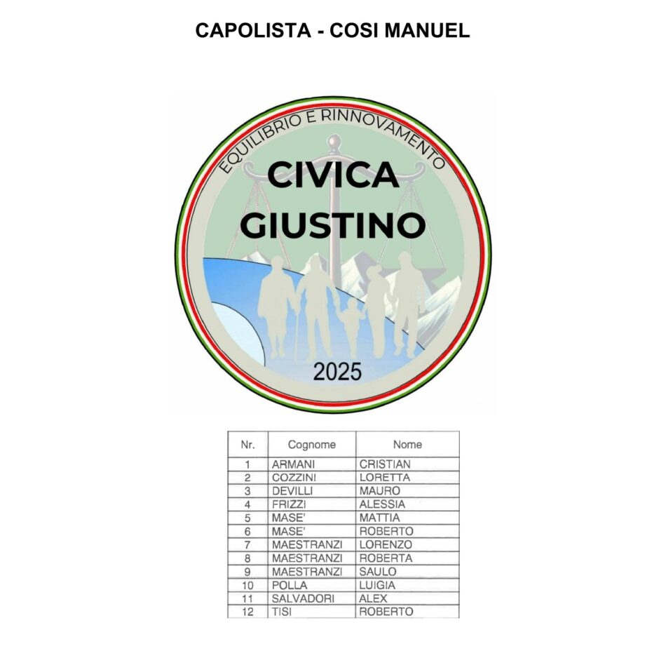 Elezioni a Giustino: ecco la lista che sostiene il candidato Sindaco Manuel Cosi