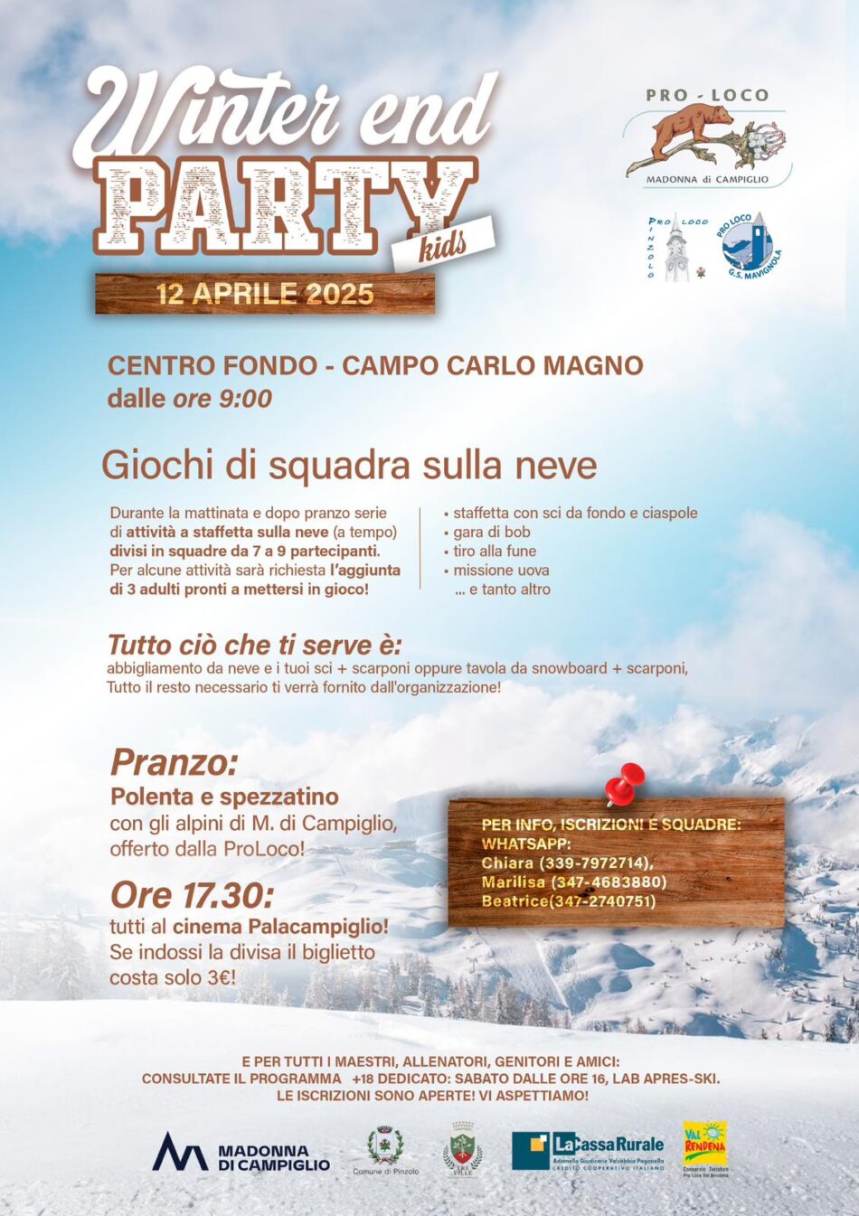 Campo Carlo Magno Sabato 12 aprile 2025 “Winter end PARTY”