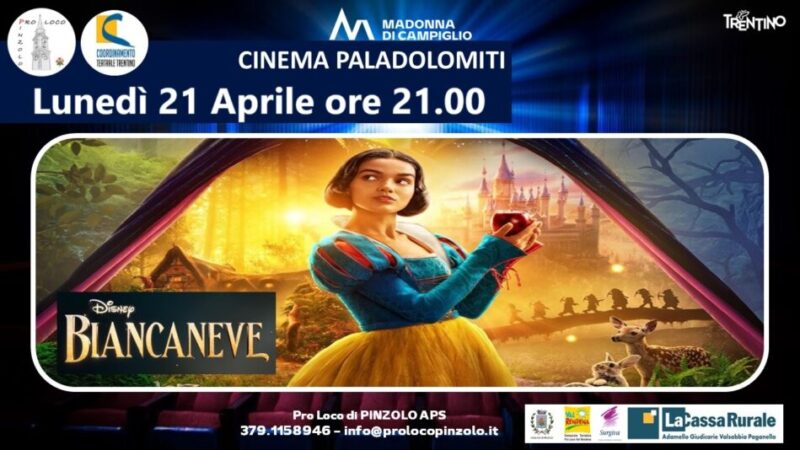 Cinema a Pinzolo: Lunedì 21 Aprile ore 21 “Biancaneve” al Paladolomiti