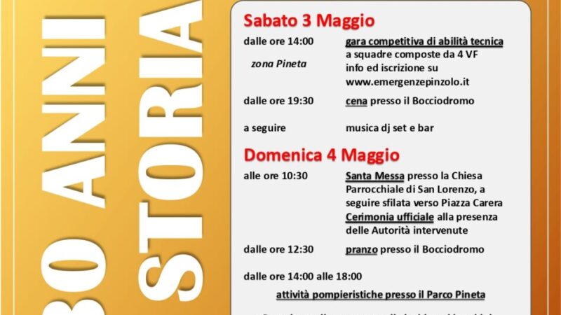 VV.F. Pinzolo 3-4 maggio 2025: 130 anni di storia dei Vigili del Fuoco volontari di Pinzolo