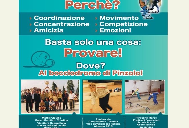Pinzolo “Bocce per principianti” Sabato 24 maggio ore 14. Tutti sono invitati, finale con SPUNTINO