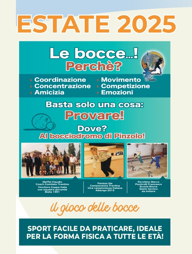 Pinzolo “Bocce per principianti” Sabato 24 maggio ore 14. Tutti sono invitati, finale con SPUNTINO