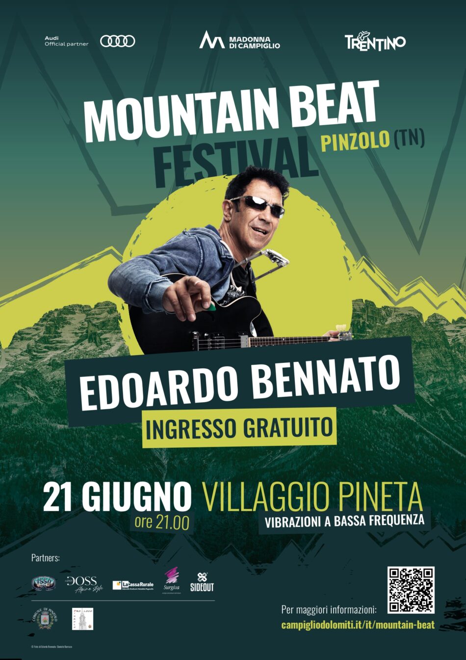 Mountain Beat Festival: Concerto in Pineta “EDOARDO BENNATO” Sabato 21 giugno INGRESSO GRATUITO