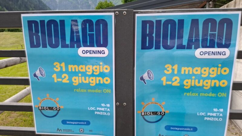 Per il ponte dal 31 maggio al 2 giugno riapre il Biolago di Pinzolo