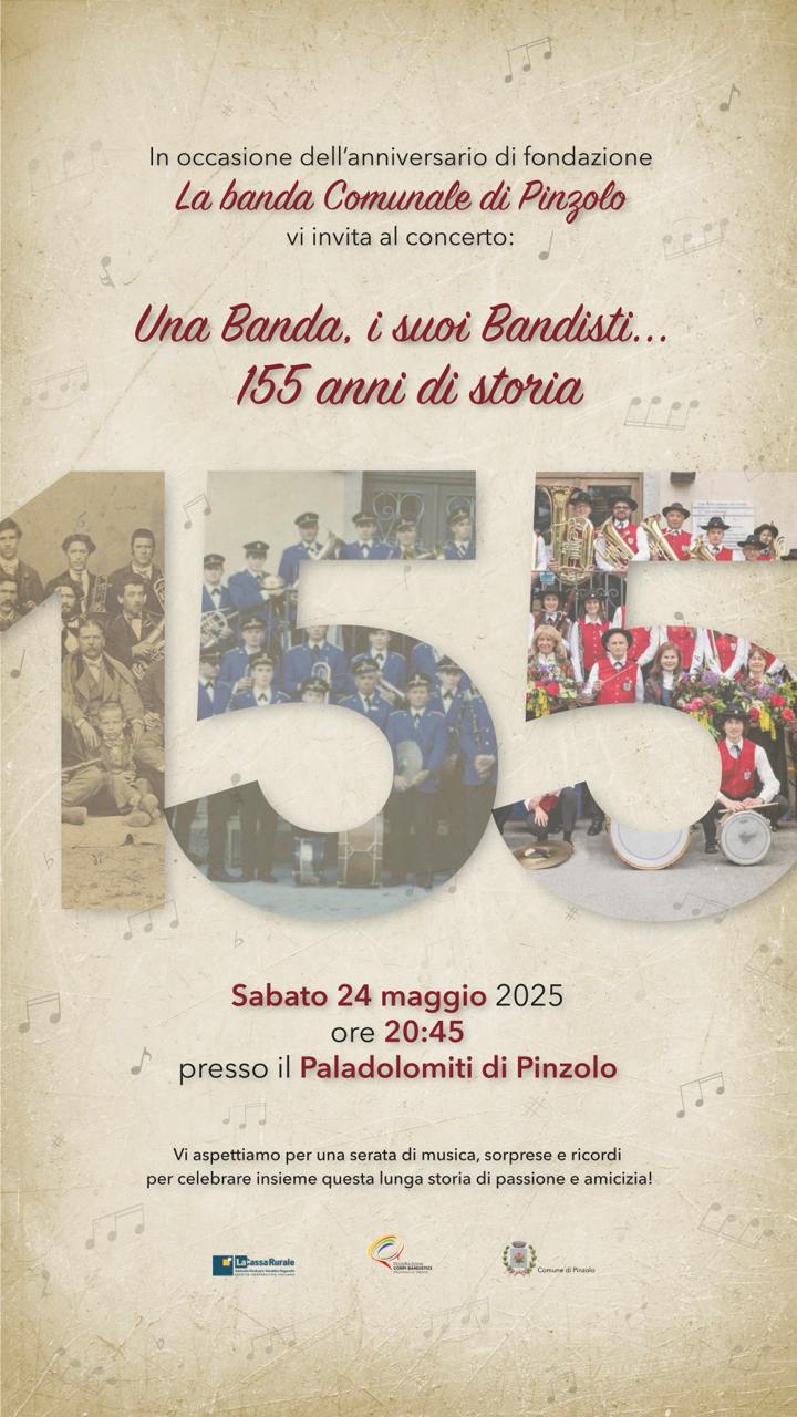 Banda Comunale di Pinzolo, 155 anni di storia – Sabato 24 maggio al Paladolomiti