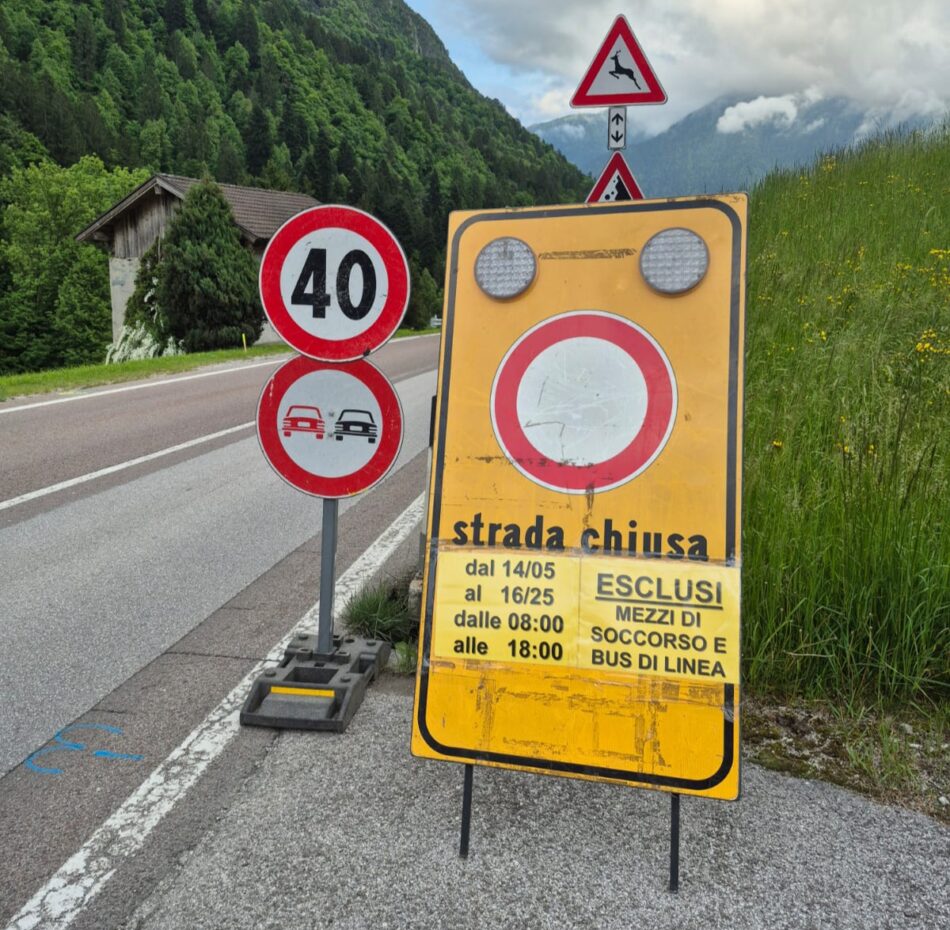 Attenzione: dal 14 al 16 maggio strada chiusa da Verdesina al bivio Ospedale