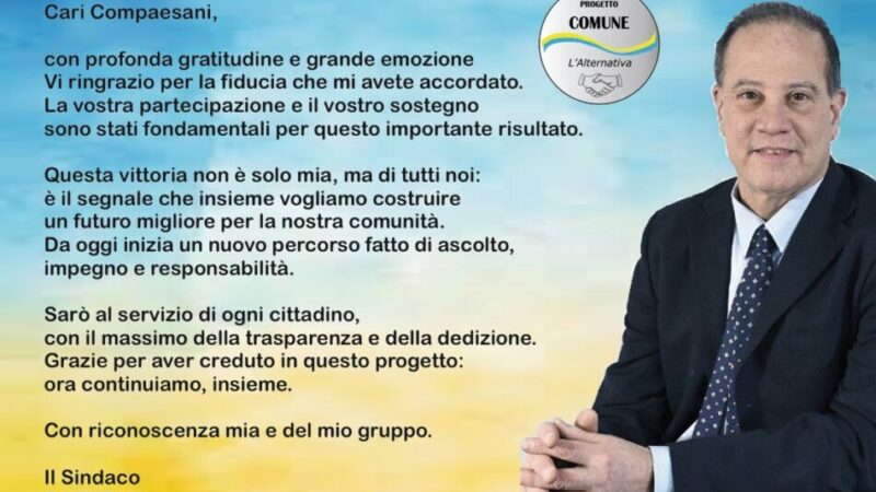 Carisolo: il Sindaco Dario Polli ringrazia i Compaesani per la fiducia