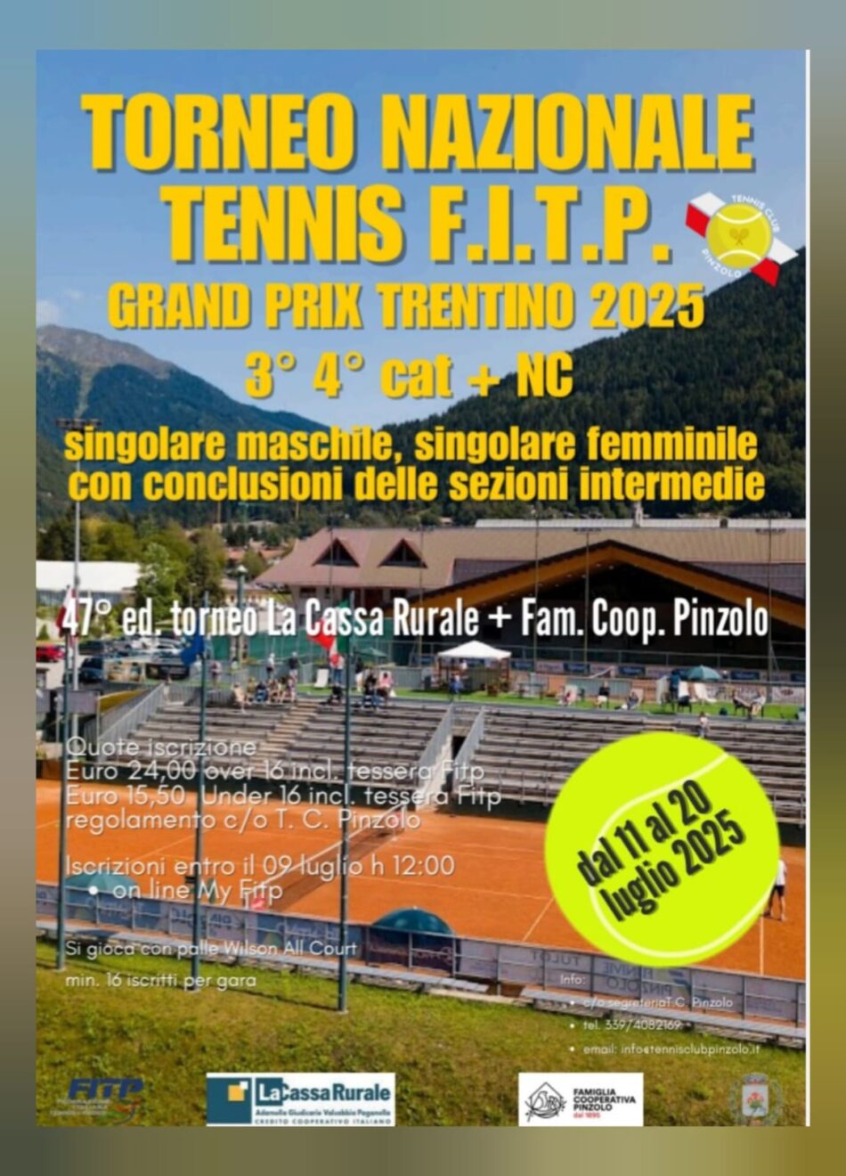 Trofeo La Cassa Rurale e Cooperativa Pinzolo dall’ 11 al 20 luglio 2025