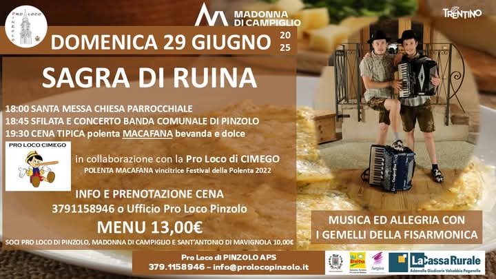 Pinzolo: Domenica 29 giugno Sagra di Ruina