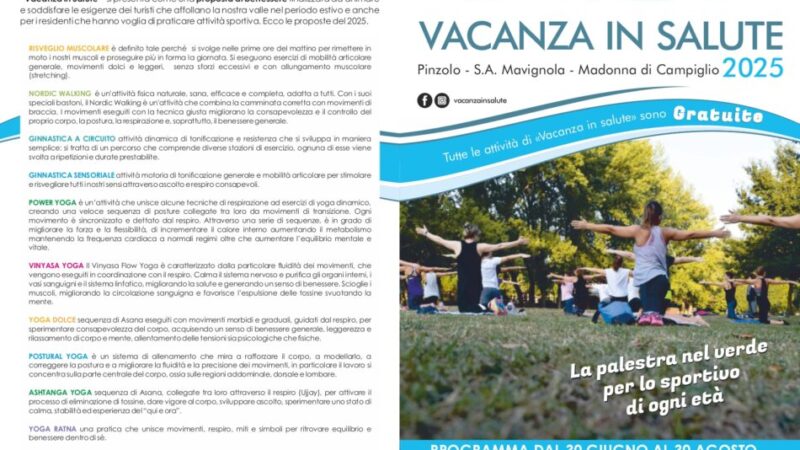 Estate 2025: Programma “Vacanza in salute” Pinzolo – S.A. Mavignola – Madonna di Campiglio