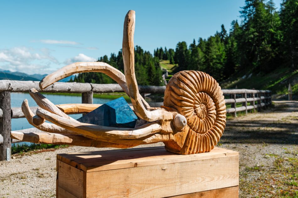 Pinzolo Doss del Sabion Sabato 2 agosto ore 16 Inaugurazione dell’Isola della Contemplazione e delle installazioni Ammoniti Fantastiche