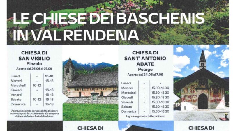 Estate 2025 – Orari di apertura delle Chiese dei Baschenis in Val Rendena