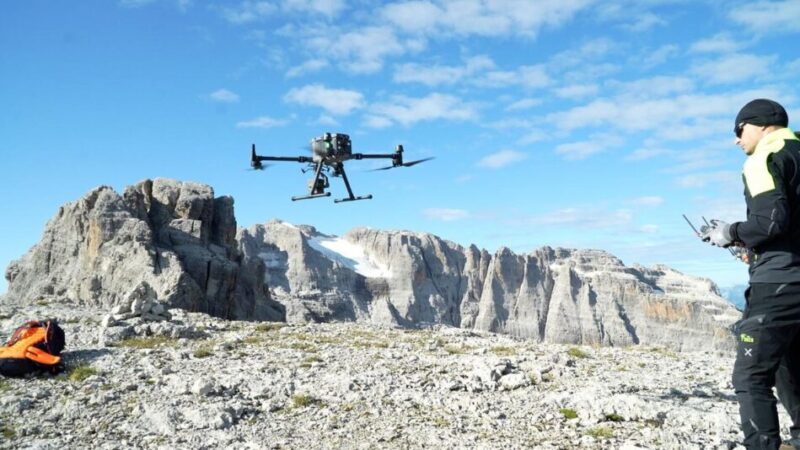 Dolomiti di Brenta – Cima Falkner, droni “scanner” in volo per monitorare l’evoluzione del crollo
