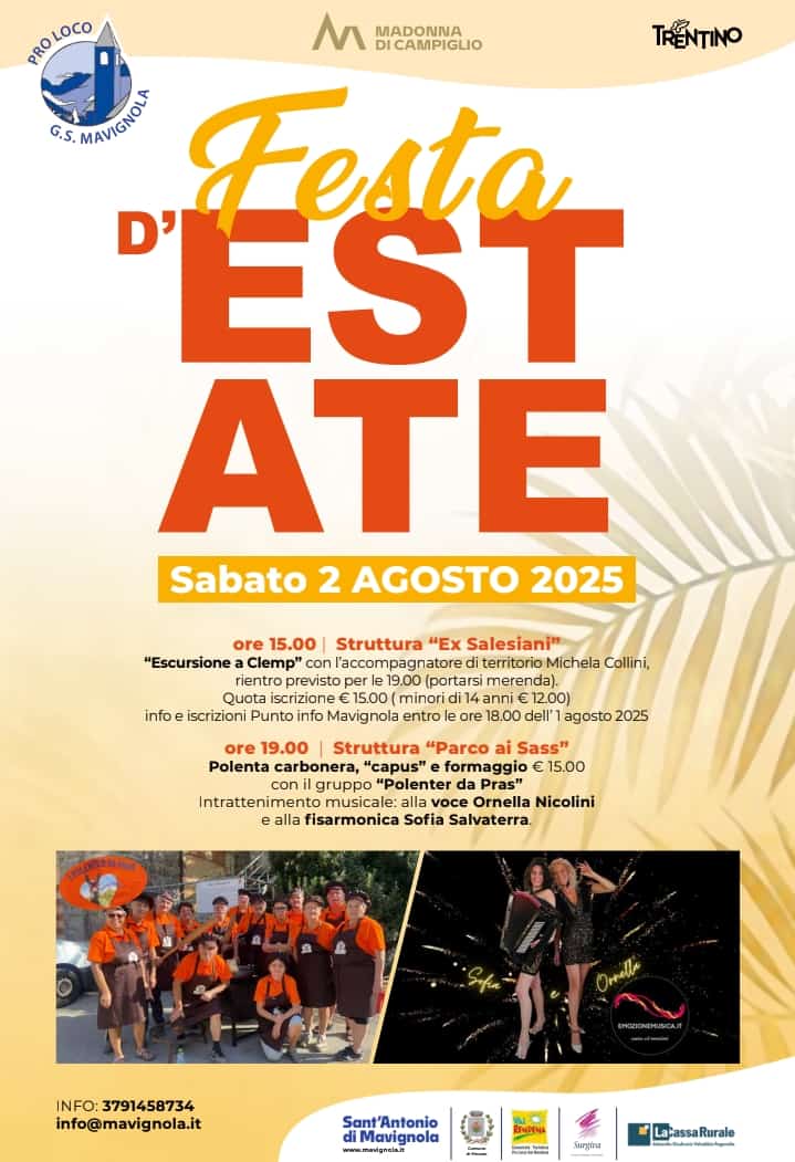 Sant’Antonio di Mavignola Sabato 2 agosto “Festa d’Estate”