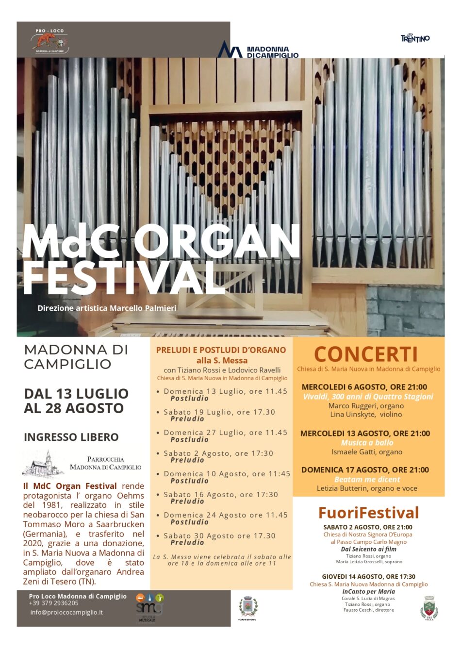 Campiglio, Organ Festival a “Quattro Stagioni”