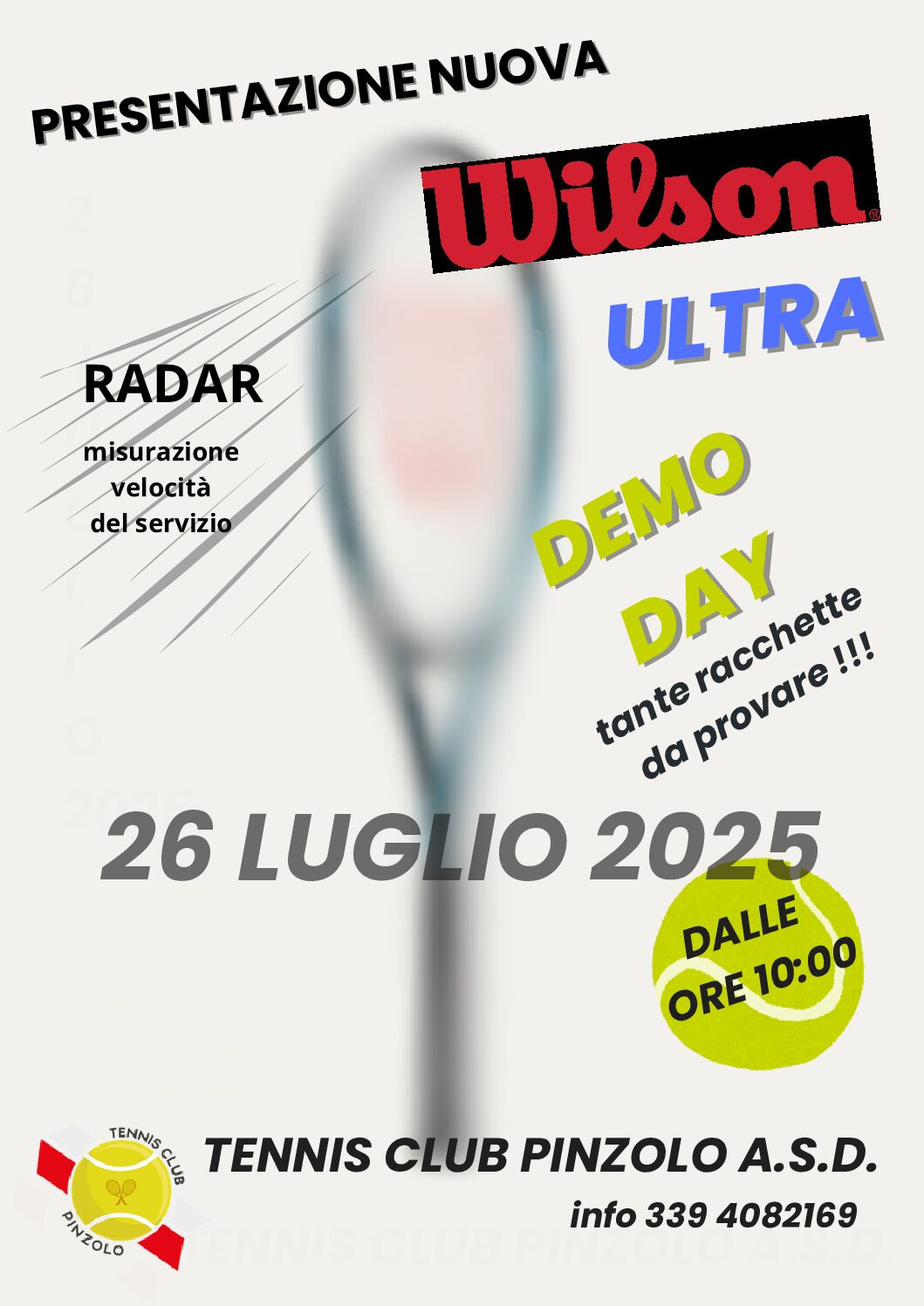 Circolo Tennis Pinzolo: 26 luglio “Wilson Demo Day”