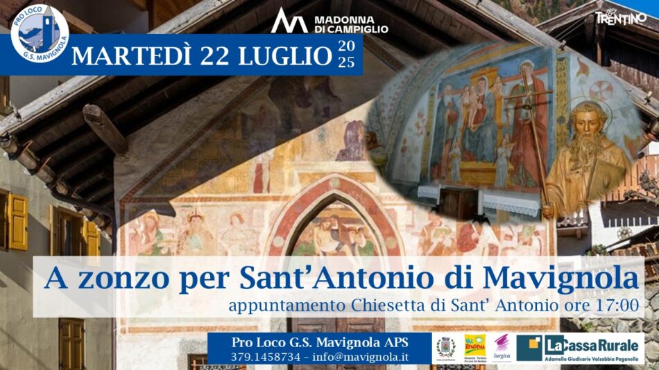 Mavignola Martedì 22 luglio ore 17 “A zonzo per Sant’Antonio di Mavignola”