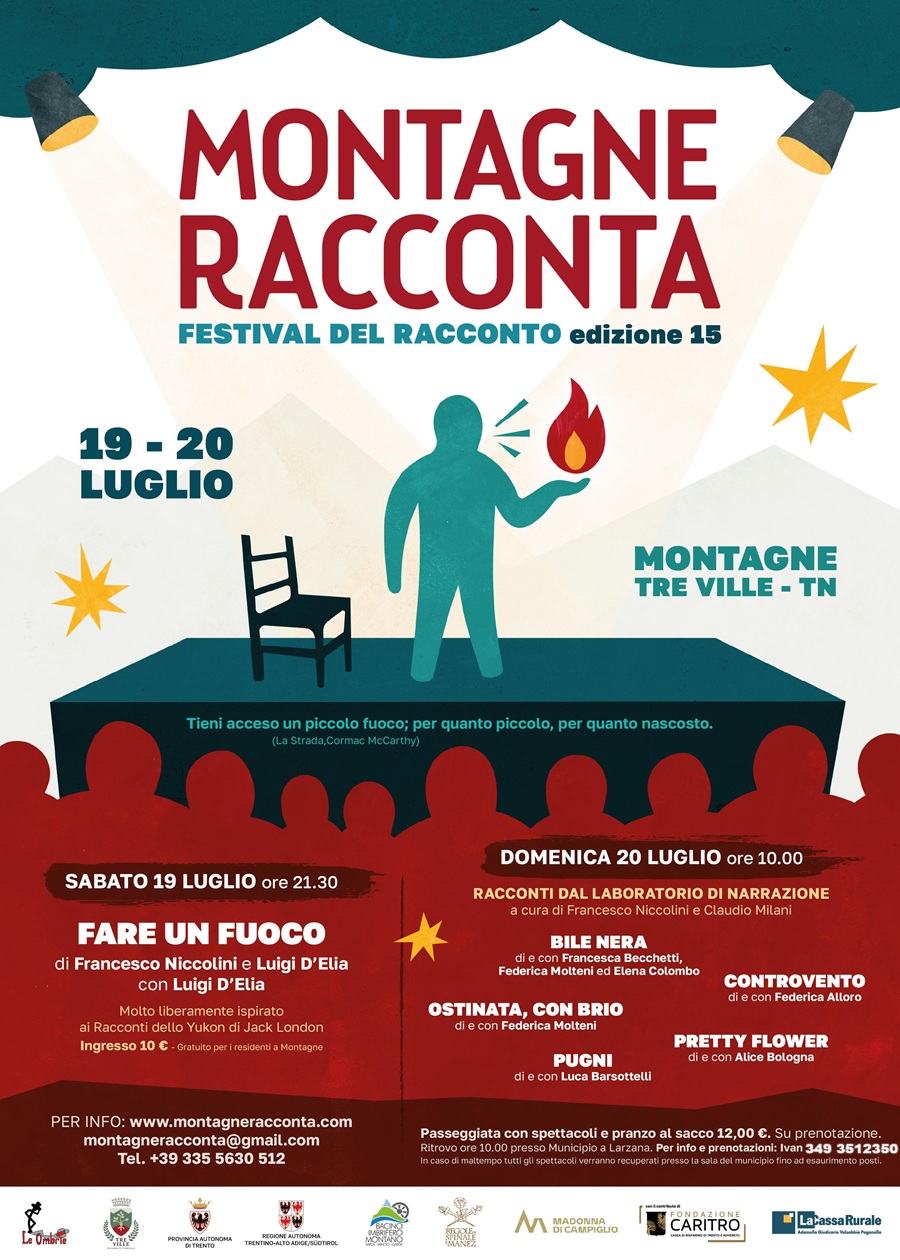 Montagne Tre Ville 19-20 luglio “Montagne racconta” Festival del racconto edizione 15