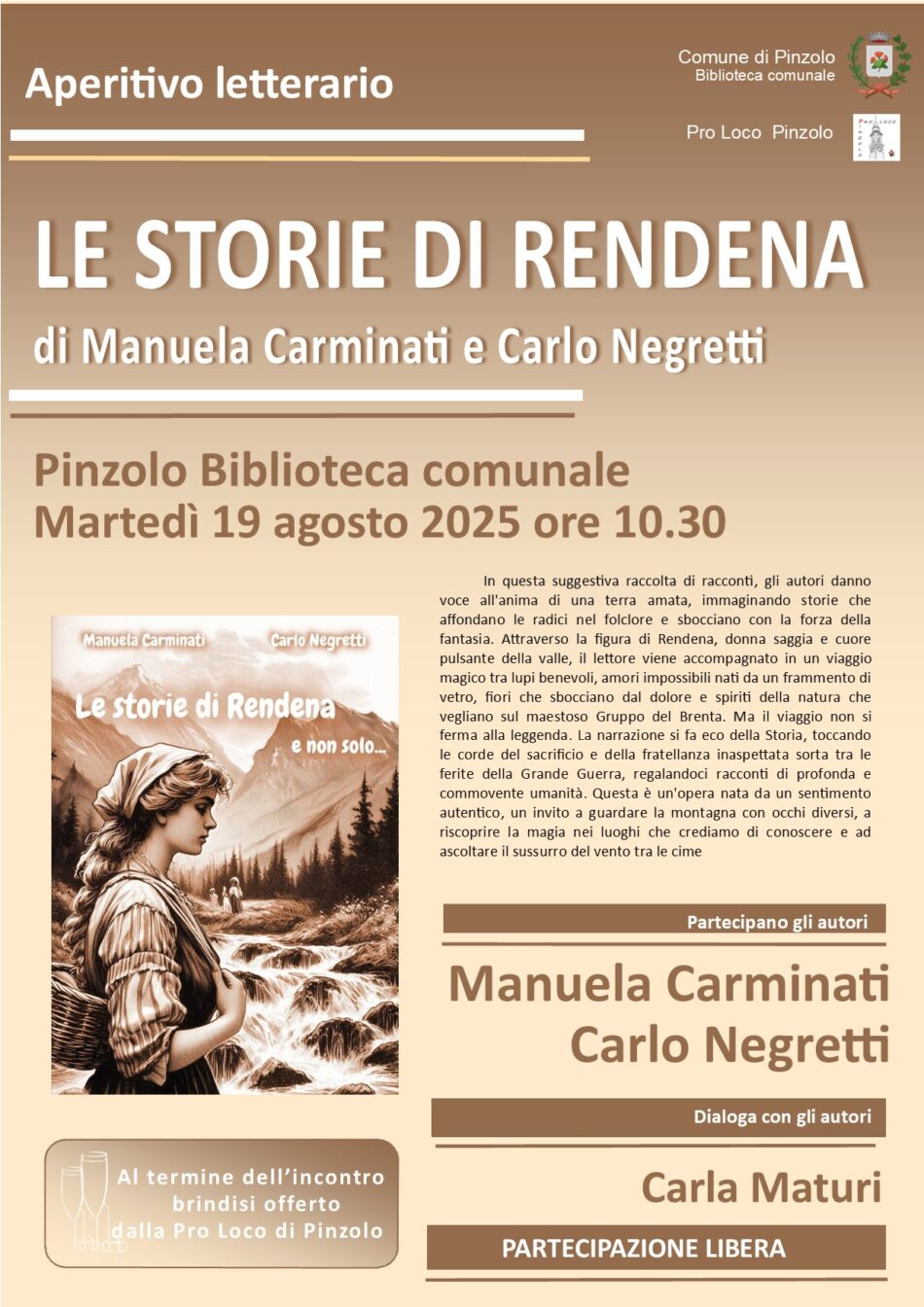 Pinzolo Martedì 19 agosto ore 10.30 “Le storie di Rendena” presso la Biblioteca di Pinzolo
