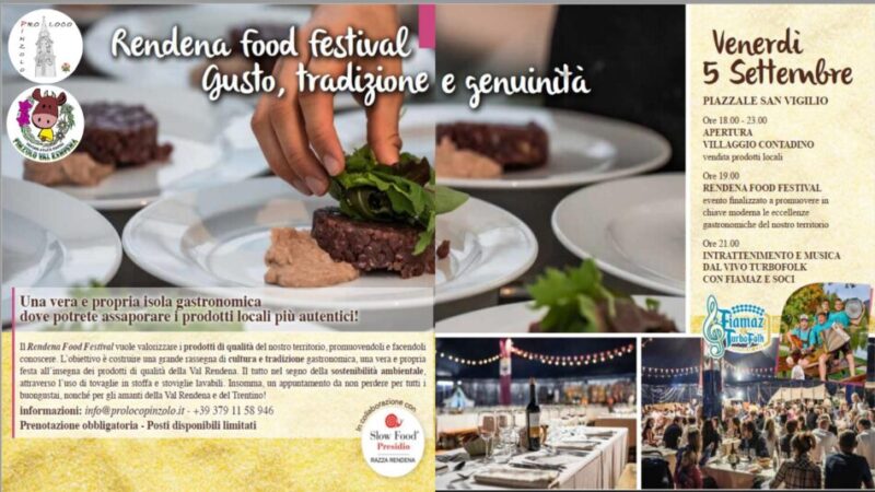 Pinzolo: Ultimi posti disponibili per il “Rendena Food Festival” – Venerdì 5 settembre