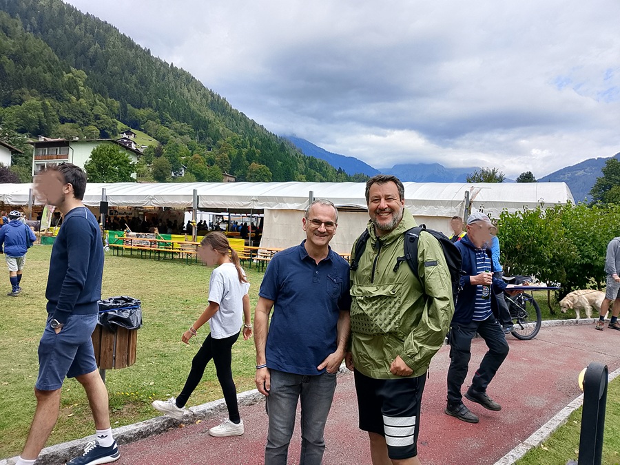 Matteo Salvini, Ministro dei Trasporti e Vice Presidente del Consiglio, con Diego Binelli, Segretario provinciale della Lega