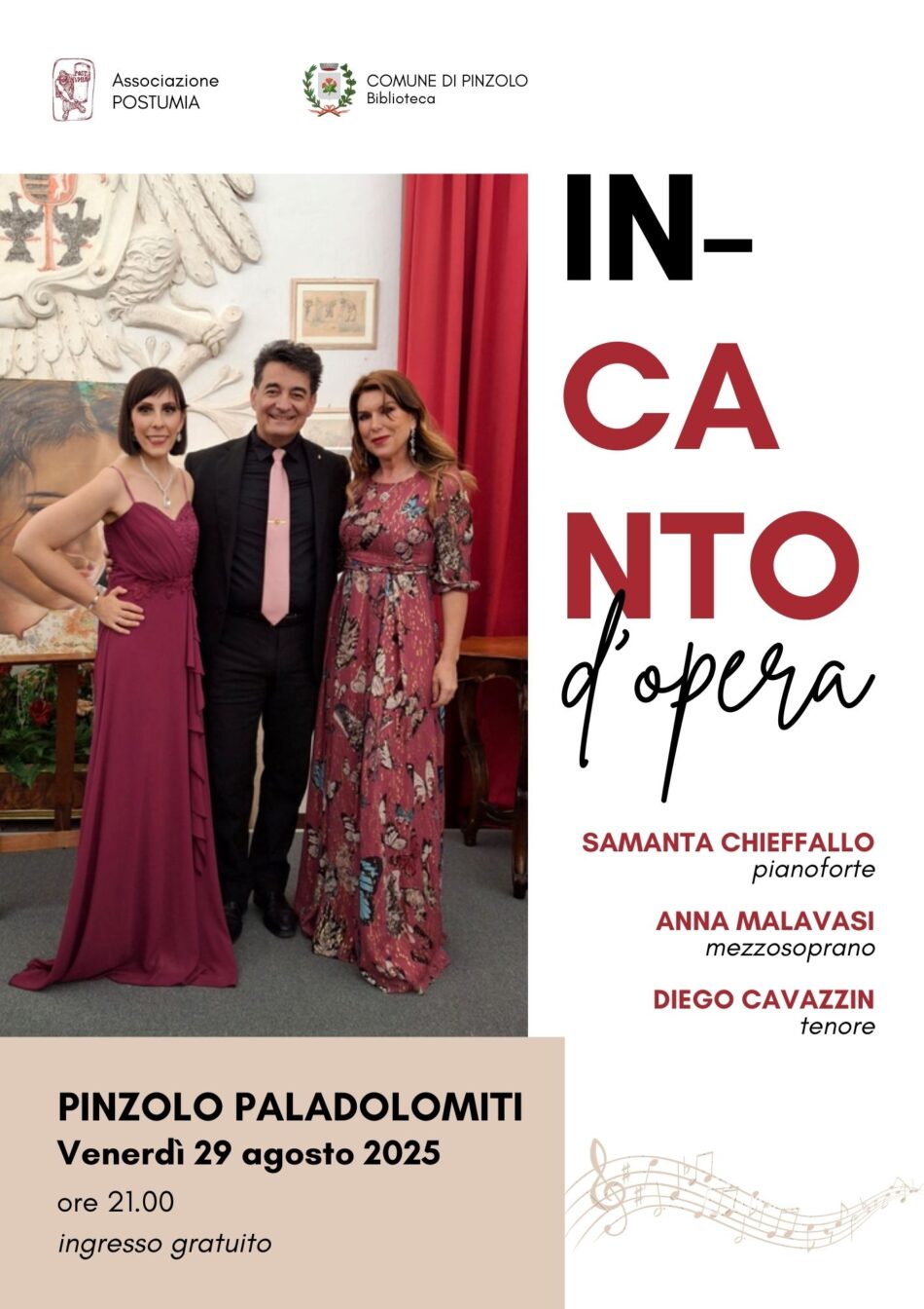 Pinzolo Paladolomiti Venerdì 29 agosto ore 21 “IN-CANTO d’opera”
