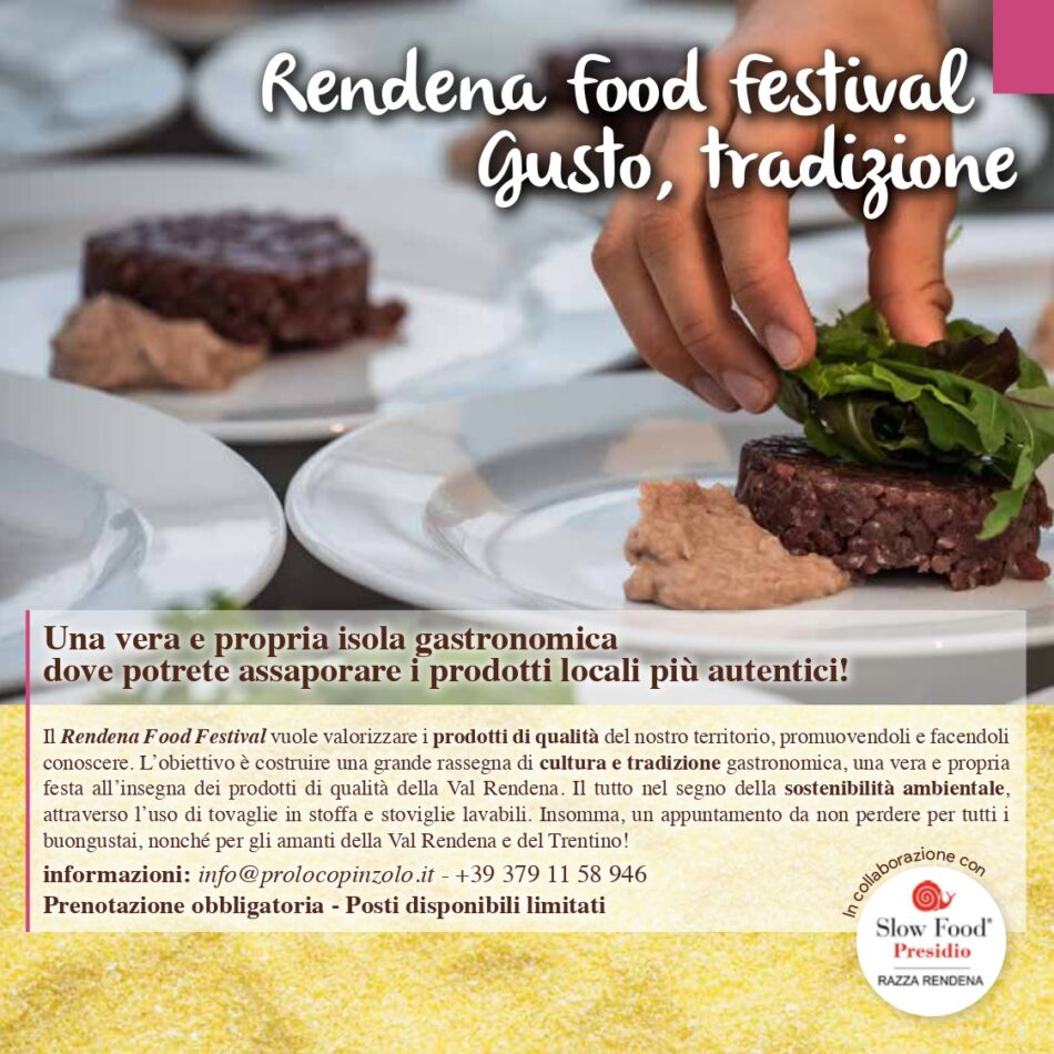 Rendena Food Festival 2025: prenotazione in piazza Carera presso Pro Loco Pinzolo