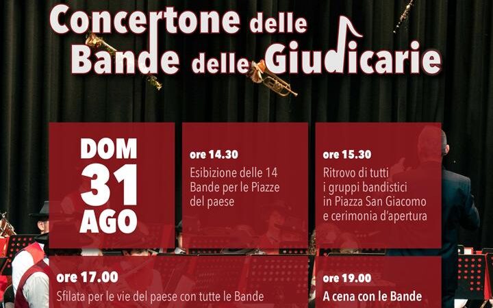 Pinzolo Domenica 31 agosto “Concertone della Bande delle Giudicarie”