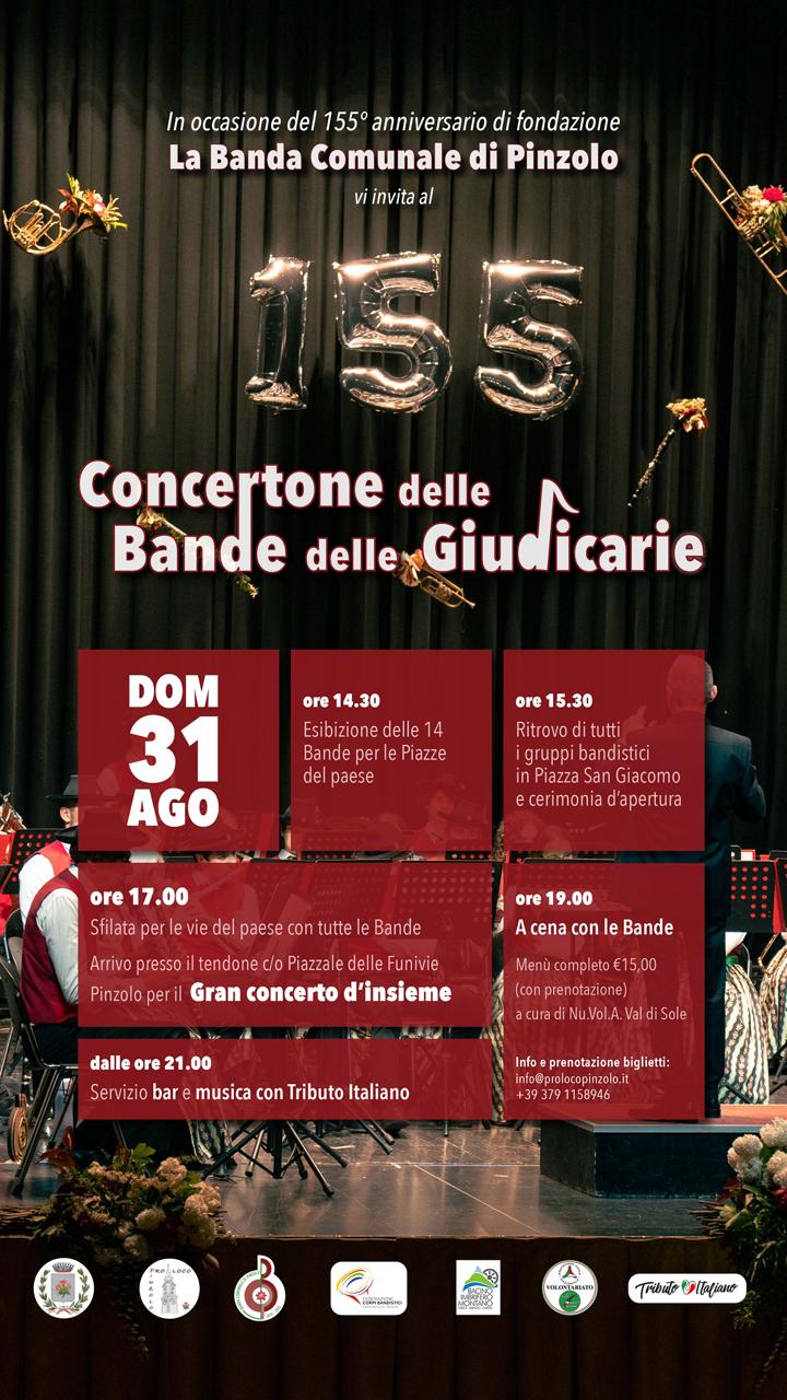 Pinzolo Domenica 31 agosto “Concertone della Bande delle Giudicarie”