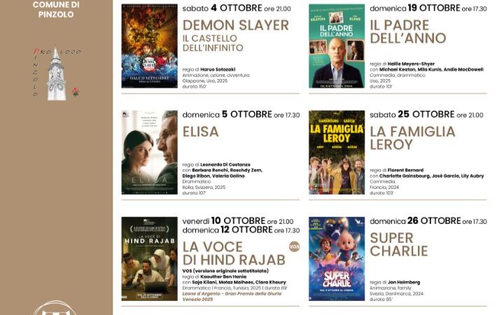 Cinema a Pinzolo: Programmazione film ottobre 2025
