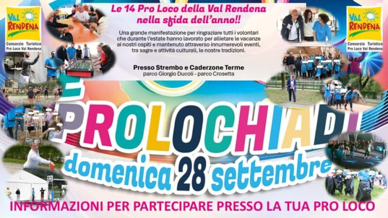 Pro Loco della Val Rendena – PROLOCHIADI: Strembo-Caderzone Terme Domenica 28 settembre